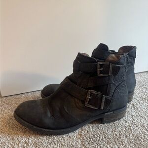 Nero Giardini Black Combat Moto Boots with Buckle Straps